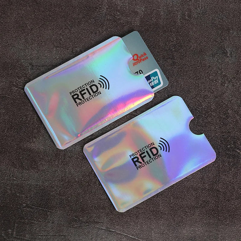 10pcs Anti-Scan Card Sleeve Credit NFC RFID Card Protector Anti-magnetic Aluminum Foil Portable Bank Card Holder