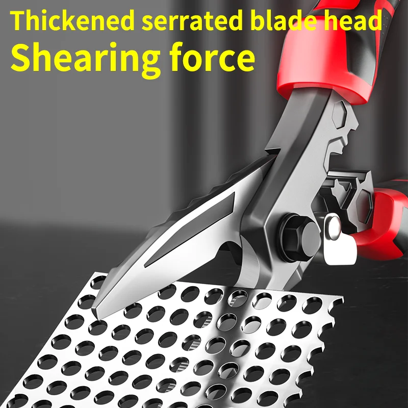 Multi-Functional Electrician Scissors, Crimping Wire Cutting Tool with Wrench Function for Metal Sheet and Cable Cutting
