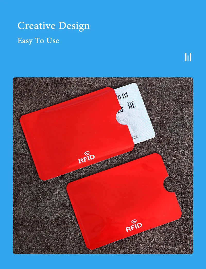 10pcs Anti-Scan Card Sleeve Credit NFC RFID Card Protector Anti-magnetic Aluminum Foil Portable Bank Card Holder