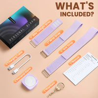 Wsdcam Personal LED Emergency Night Light + Press Tap Fast Alarm Type-C Charging 130dB Safety Self Defense Alarm with Key Chain