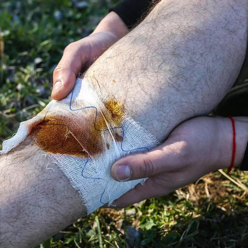 Kaolin Hemostatic Compressed Gauze Emergency Outdoor Binding Fixed Bandage First Aid Kit Bleeding Trauma Wound Dressing - Seeds-or-Survival
