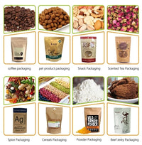 100PCS Matte Black Aluminum Foil Ziplock Packaging Bag DIY Matcha Snack Coffee Sugar Beaf Biscuit Candy Tea Gift Storage Pouches