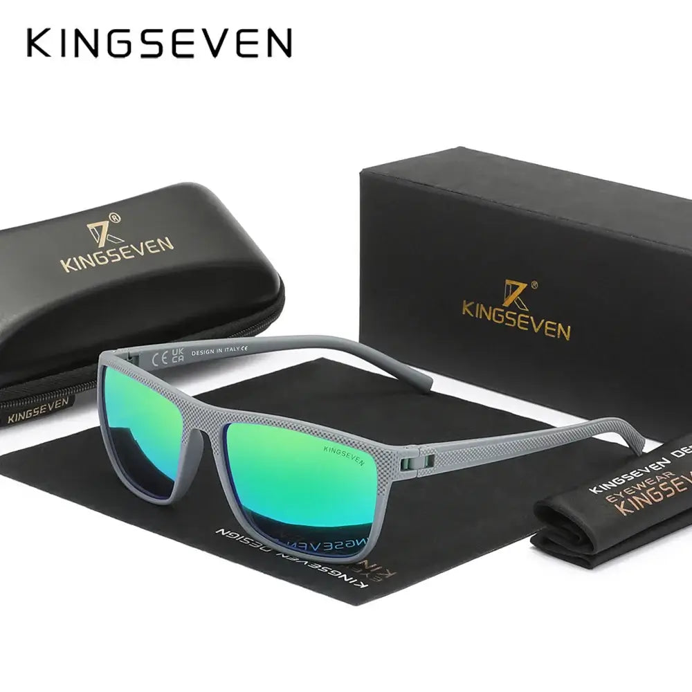 KINGSEVEN Mirror Lens Sunglasses Men Women Driving UV400 Polariz Glasses Matte Frame Male Female Fishing Causal Outdoor Eyewear - Seeds-or-Survival