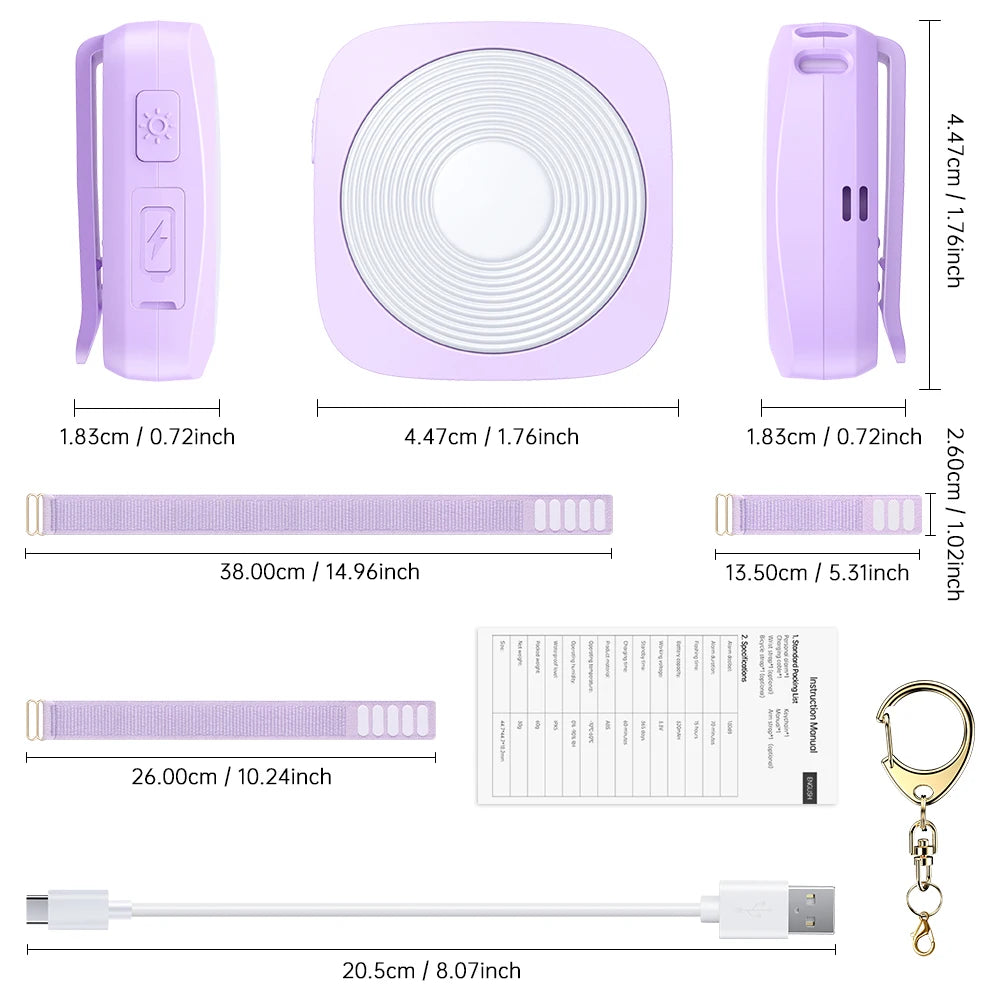 Wsdcam Personal LED Emergency Night Light + Press Tap Fast Alarm Type-C Charging 130dB Safety Self Defense Alarm with Key Chain