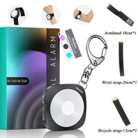 Wsdcam Personal LED Emergency Night Light + Press Tap Fast Alarm Type-C Charging 130dB Safety Self Defense Alarm with Key Chain