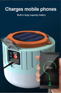Waterproof Solar LED Camping Light Rechargeable Tent Lamp Portable Lanterns Outdoor Emergency Lights Market Energy Saving Bulb