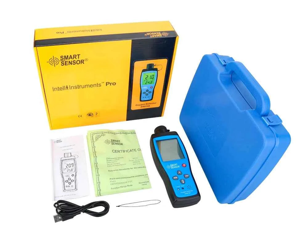 Digital Oxygen Meter O2 Gas Detector Sound Light Alarm Gas Monitor Air Quality Meter with Temperature LCD Display