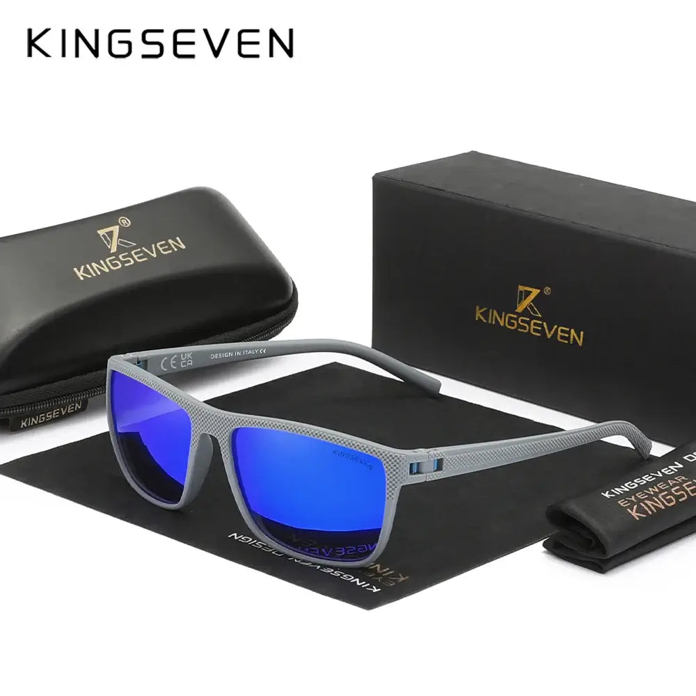 KINGSEVEN Mirror Lens Sunglasses Men Women Driving UV400 Polariz Glasses Matte Frame Male Female Fishing Causal Outdoor Eyewear - Seeds-or-Survival