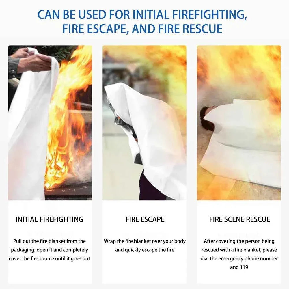 Fire Flame Retardant Emergency Blanket Survival Shelter Safety Cover Fire Extinguisher Reusable Fireproof Mat