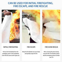 Fire Flame Retardant Emergency Blanket Survival Shelter Safety Cover Fire Extinguisher Reusable Fireproof Mat