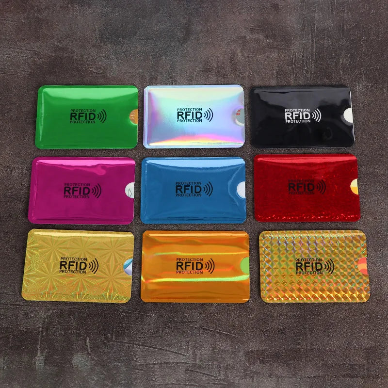 10pcs Anti-Scan Card Sleeve Credit NFC RFID Card Protector Anti-magnetic Aluminum Foil Portable Bank Card Holder