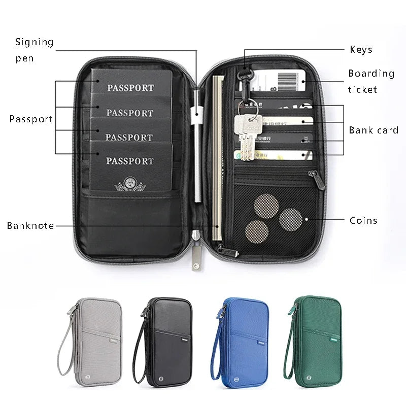 Cardholder Travel Wallet for Family Passport Holder Waterproof Document Case Organizer Travel Accessories Cover Document Bag