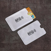 10pcs Anti-Scan Card Sleeve Credit NFC RFID Card Protector Anti-magnetic Aluminum Foil Portable Bank Card Holder