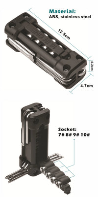 Multifunctional Combination Tool Outdoor Camping Bicycle Bike Motorcycle Multitool Wrench Screwdriver Hex Screw Driver Motor Kit