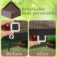 Garden Shade Cloth Durable Mesh Tarp for Plant Cover Greenhouse Chicken Coop Barn Kennel Rectangle Waterproof Brown garden tools
