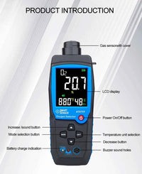 Digital Oxygen Meter O2 Gas Detector Sound Light Alarm Gas Monitor Air Quality Meter with Temperature LCD Display