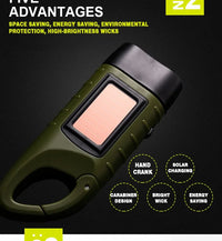 Portable LED Flashlight Tent Light Hand Crank Dynamo Solar Power Torch for Outdoor Camping Hiking Long-range Emergency Lantern