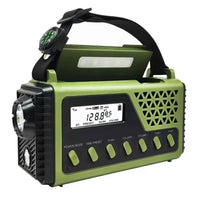 Emergency Crank Radio with 10000mAh/37000mWh Power Bank, AM/FM/SW  bluetooth wide Radio, 5-Way Solar blackout Radio