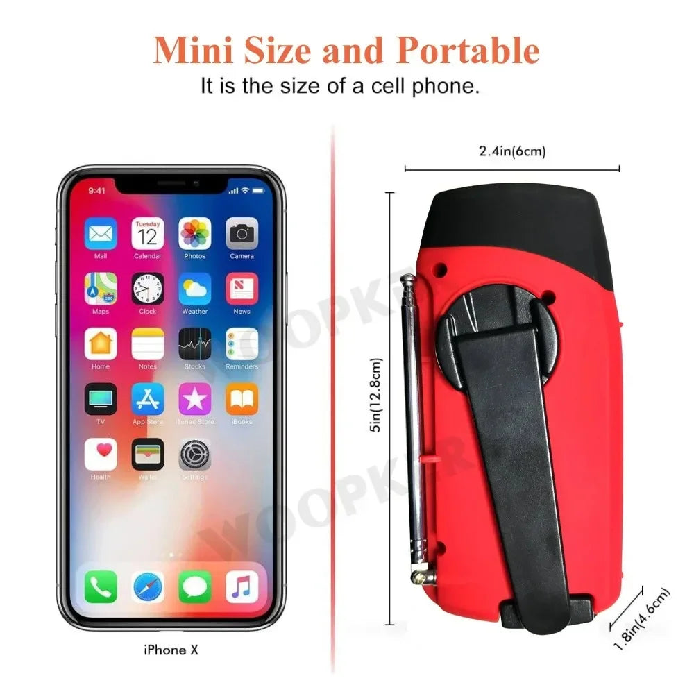 Woopker Emergency Radio 20000mAh XSY-350 FM Radio AM/WB/NOAA Weather Dual USB Rechargeable Solar SOS Alarm Power Bank Flashlight