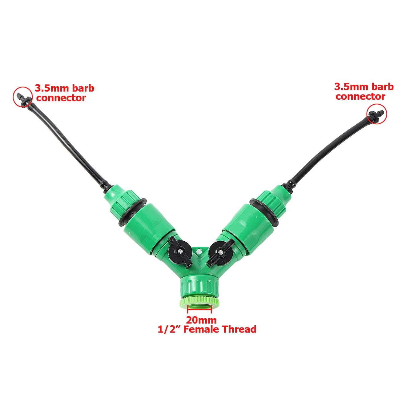 Y-type Shunt Valve Garden Irrigation System Water Splitter 2 Way Y Shape Quick Connector Water Tap Adapter Water Controller