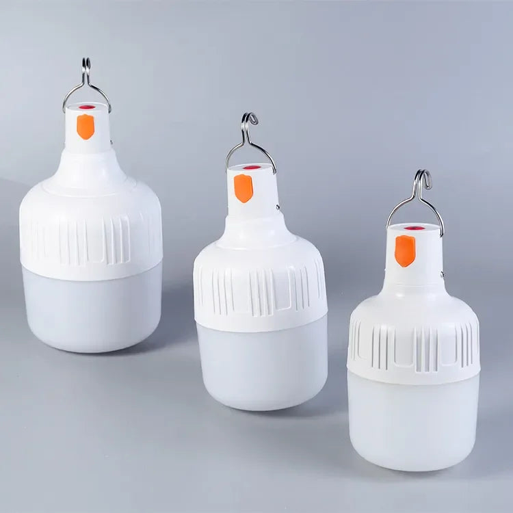 200W 80W 60W High Power LED Camping Light Rechargeable Portable Lanterns Outdoor Emergency BBQ Tent Lighting Lamp Bulb with Hook