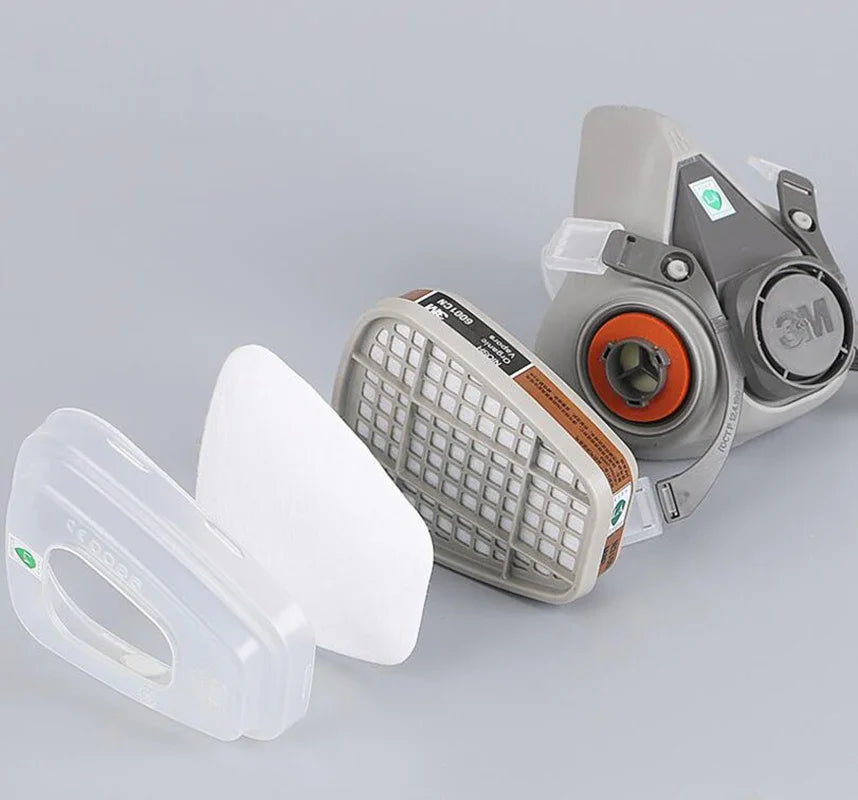 3M 6200 Mask or 9in1 6200 Half Facepiece Gas Mask Respirator With 6001/2091 Filter Fit Painting Spraying Dust Proof