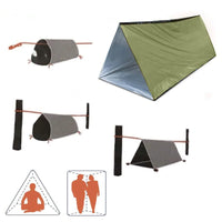 Professional Outdoor Emergency Tent Kit - Includes Ground Pegs, Clips, Whistle, Carabiner & Storage Bag |Portable for travel