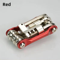 11-in-1 Bike Tool Mini Multitool Kit - Lightweight Stainless Steel Tool Wrench, Screwdriver, Chain, Hexagon Wheel Spoke