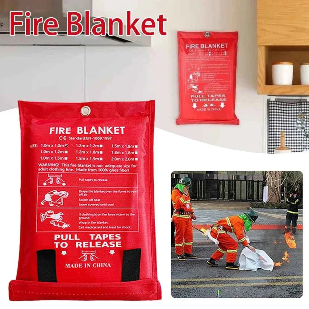 Fire Flame Retardant Emergency Blanket Survival Shelter Safety Cover Fire Extinguisher Reusable Fireproof Mat
