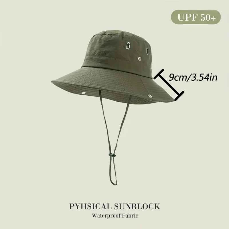 Waterproof Fisherman Hat Outdoor Summer Sun Anti UV Protection Breathable Mesh Camping Hiking Mountaineering Caps Mens Women