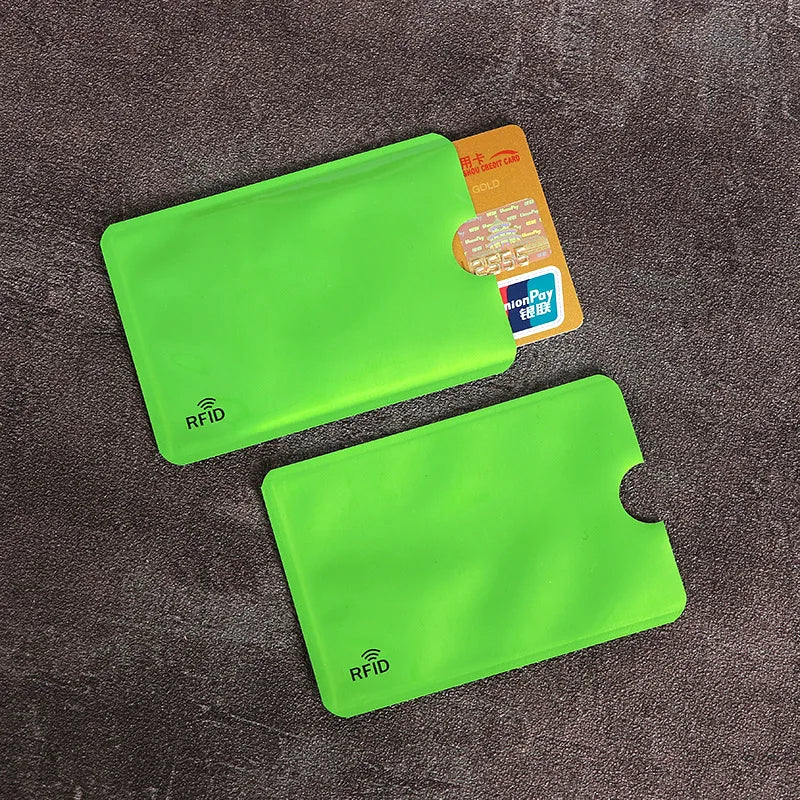 10pcs Anti-Scan Card Sleeve Credit NFC RFID Card Protector Anti-magnetic Aluminum Foil Portable Bank Card Holder