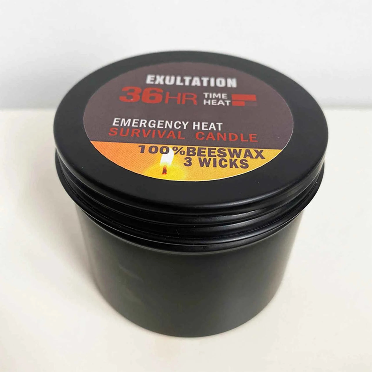 36 Hour Survival Candle 3- Environmentally Friendly Odorless Candle with Lid Picnic Outdoor Supplies