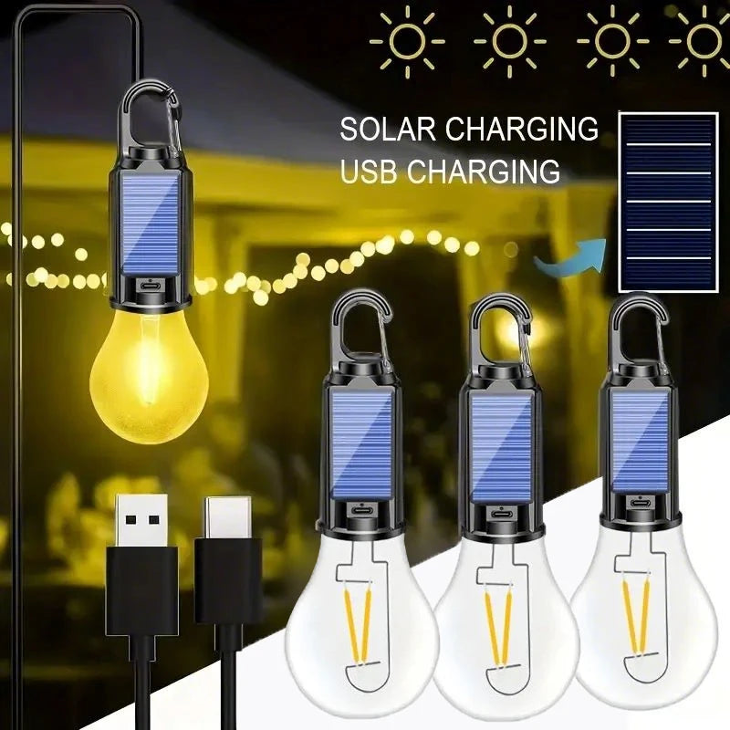 Solar Charging Decorative Light USB Charging Camping Portable Light Home Hanging Hands-free Suitable for Emergency Lighting