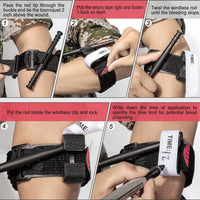 Comprehensive first aid trauma kit with first aid bandage, durable tourniquet, triangle bandage, disinfectant pad, scissors - Seeds-or-Survival