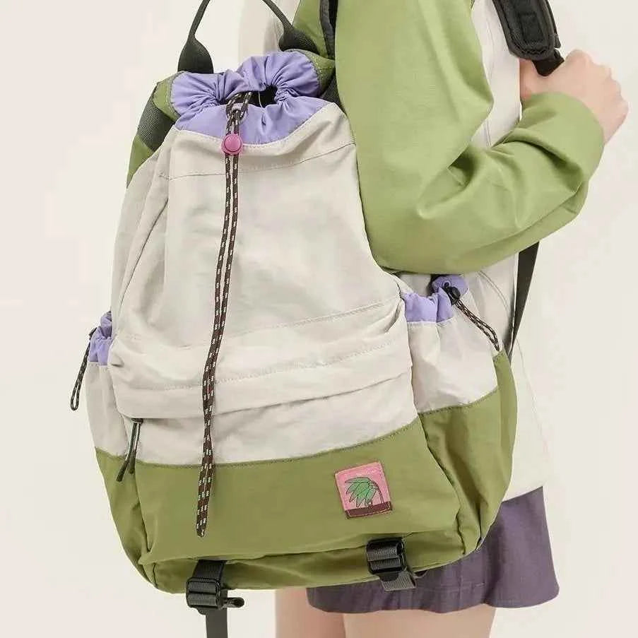 Miyagawa 2024 Versatile Lightweight Backpack with Drawstring for Outdoor Mountaineering, Large Capacity Travel Bags