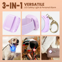 Wsdcam Personal LED Emergency Night Light + Press Tap Fast Alarm Type-C Charging 130dB Safety Self Defense Alarm with Key Chain