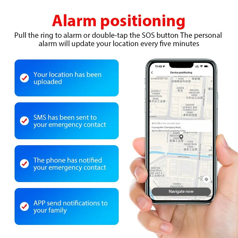Kids Elderly Women Emergency SOS Personal Alarm Self Defense Keychain- Panic Button Or Pull Pin Alert Device 130 DB Loud Safety