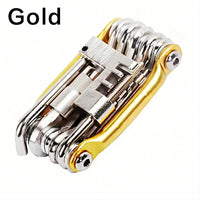 11-in-1 Bike Tool Mini Multitool Kit - Lightweight Stainless Steel Tool Wrench, Screwdriver, Chain, Hexagon Wheel Spoke