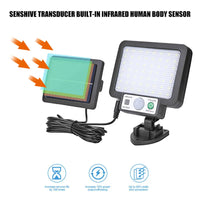 LED Solar Split Wall Lamp Outdoor Waterproof Motion Sensor 3 Mode Solar Light For Garden Security Wall Light