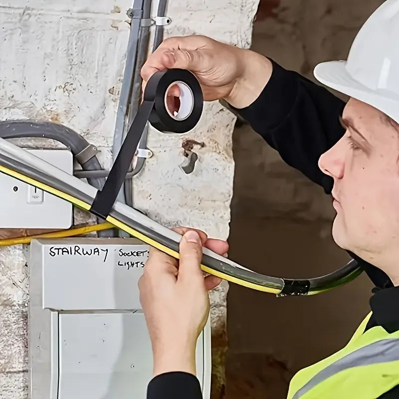 50m Heat-Resistant Black Rubber Electrical Tape - Durable, Flexible Insulating Adhesive for Industrial, Home Appliances & Mechan