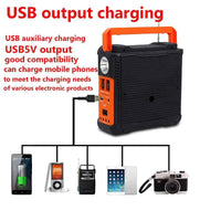 Solar Panel Generator Kit with 3 LED Bulbs Bluetooth Radio Speaker for Outdoor Camping Emergency Power Supply