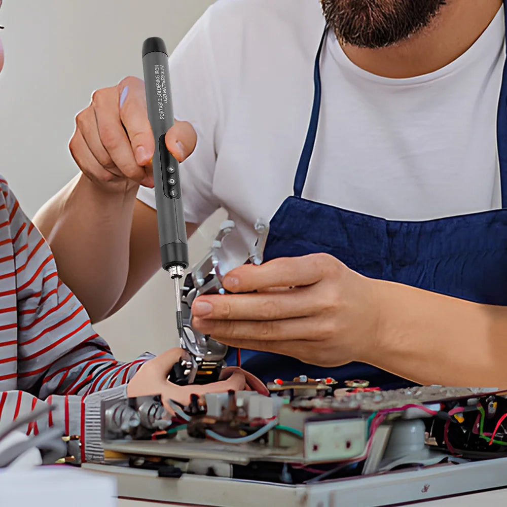 Multifunctional USB Digital Electric Soldering Iron Set Temperature300-450℃ Adjustable Type-C Interface Solder Welding Iron Tool