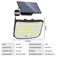 Solar Light Outdoor 328/348 LED Integrated Super Bright Motion Sensor Strong Power IP65 Waterproof 3 Working Modes Garden Wall