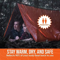 Professional Outdoor Emergency Tent Kit - Includes Ground Pegs, Clips, Whistle, Carabiner & Storage Bag |Portable for travel