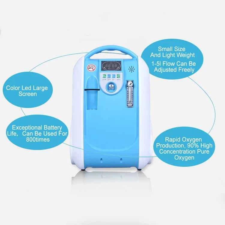 24hours Continuous 5L Portable Oxygen Generator & Concentrator Indoor/Outdoor Oxygen Chamber