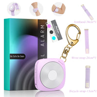 Wsdcam Personal LED Emergency Night Light + Press Tap Fast Alarm Type-C Charging 130dB Safety Self Defense Alarm with Key Chain