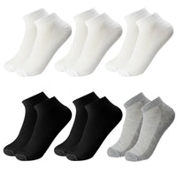 6 Pairs Breathable Men's Socks Short Ankle Elastic Solid Color Mesh High Quality Business Unisex Sokken Plus Size EU38-47