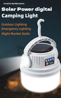 LED Solar Camping Light Solar Bulb Lanterns Rechargeable Portable Waterproof Outdoor Night Flashlight BBQ Hanging Emergency Lamp