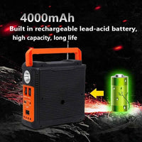 Solar Panel Generator Kit with 3 LED Bulbs Bluetooth Radio Speaker for Outdoor Camping Emergency Power Supply