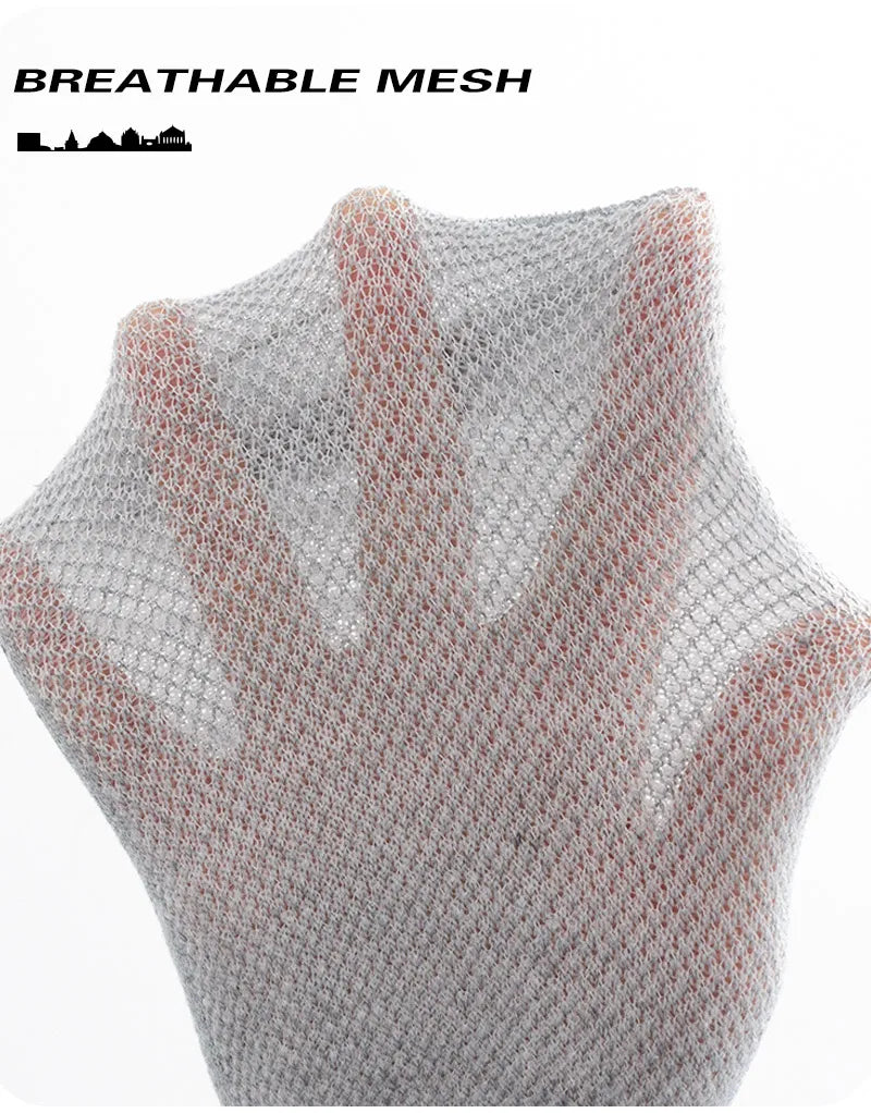 6 Pairs Breathable Men's Socks Short Ankle Elastic Solid Color Mesh High Quality Business Unisex Sokken Plus Size EU38-47